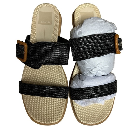 NWT Dolce Vita Genzel Slide Black Buckle Sandal 8 - Picture 4 of 8